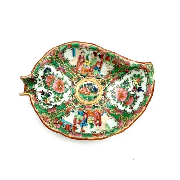 Rose Medallion Rare Antique Decorative Dish Beautiful Collectibles Decor - Picture 3 of 6